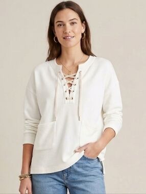 J.CREW - Lace Up Tunic Sweater